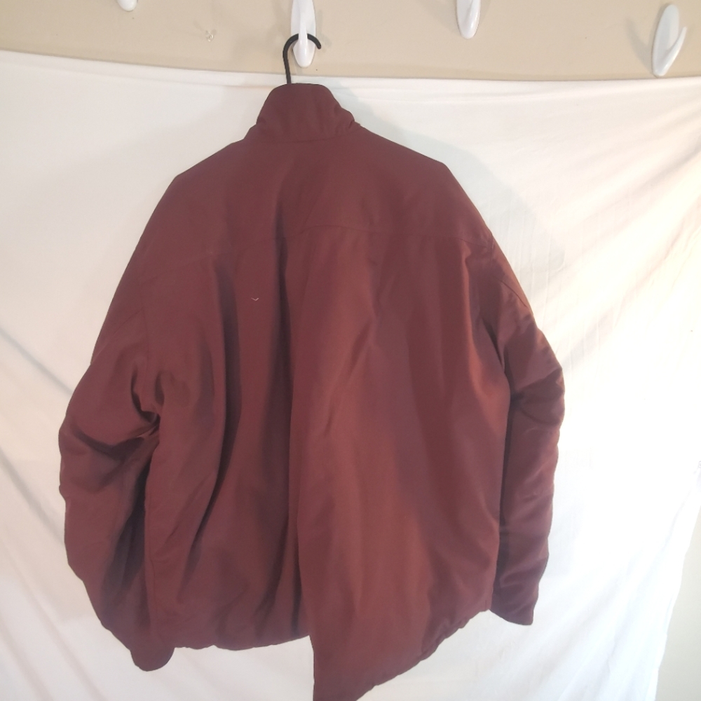 Carhartt Jacket Men’s XLT Maroon Insulated Nylon Full-Zip Work J174 RDW - Picture 4 of 6